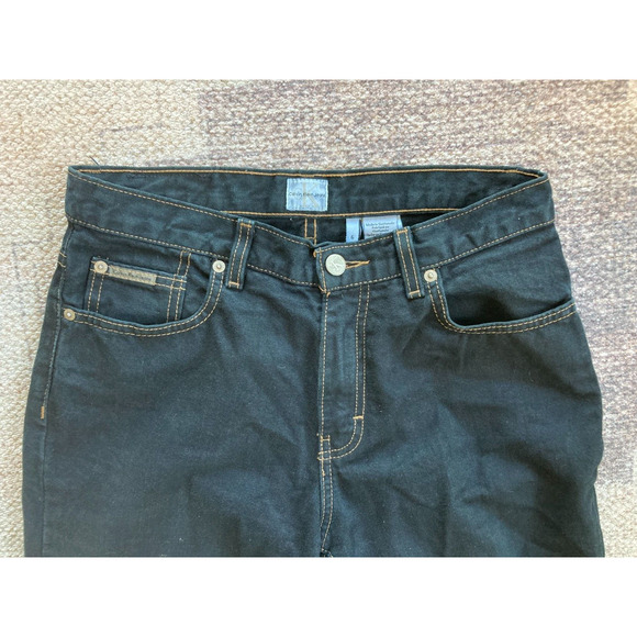Women's Sz 6 CALVIN‎ KLEIN Bootleg Five Pocket Black Jeans Denim - Picture 2 of 10